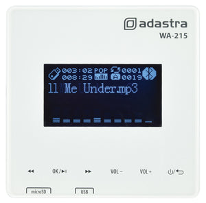 Bluetooth In-Wall Amplifier Adastra WA-215 USB SD FM Touch Panel + Remote