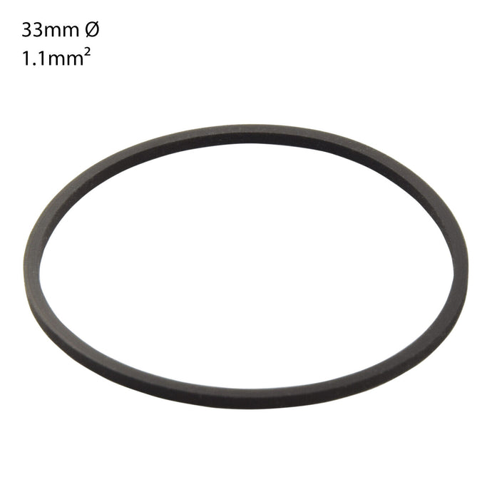 AUDIO/CASSETTE SQUARE SECTION DRIVE BELT. 33mm x 1.1mm