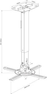 AV:Link Adjustable Ceiling Projector Bracket with Drop Pole