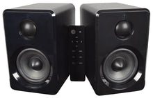 Load image into Gallery viewer, Active Bluetooth Bookshelf Speakers USB SD Input Remote Control Black